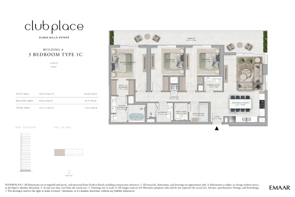 Floor plan for Type 1C