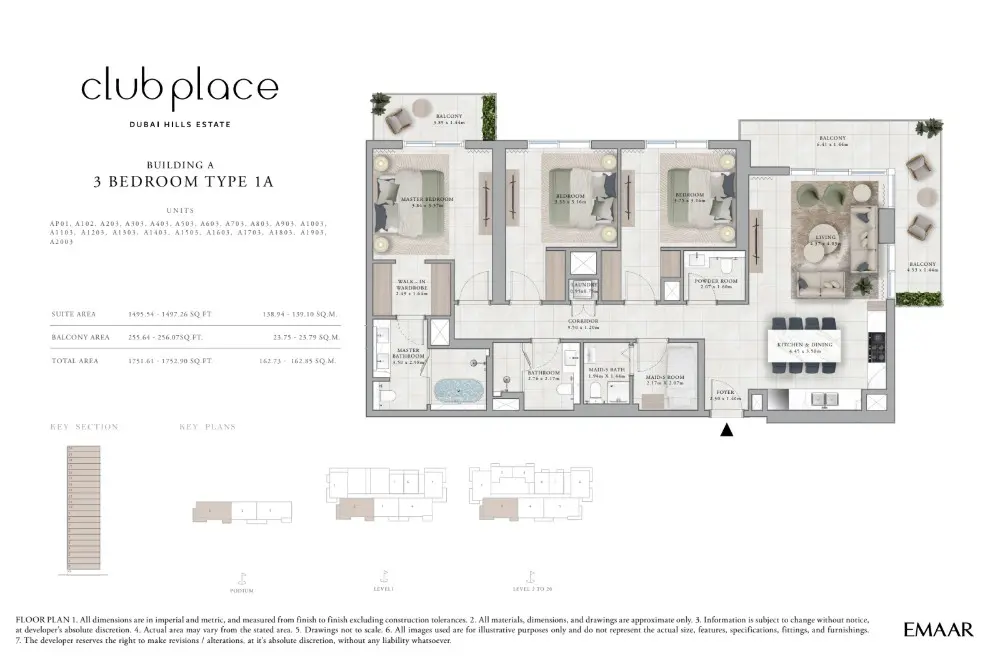 Floor plan for Type 1A