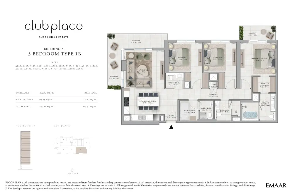 Floor plan for Type 1B