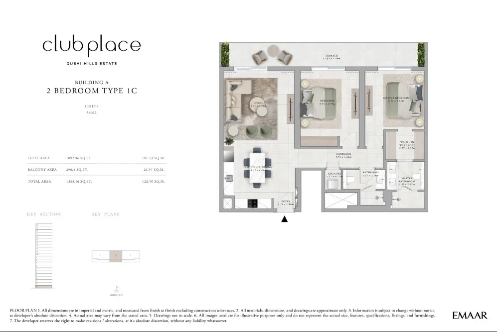 Floor plan for Type 1C
