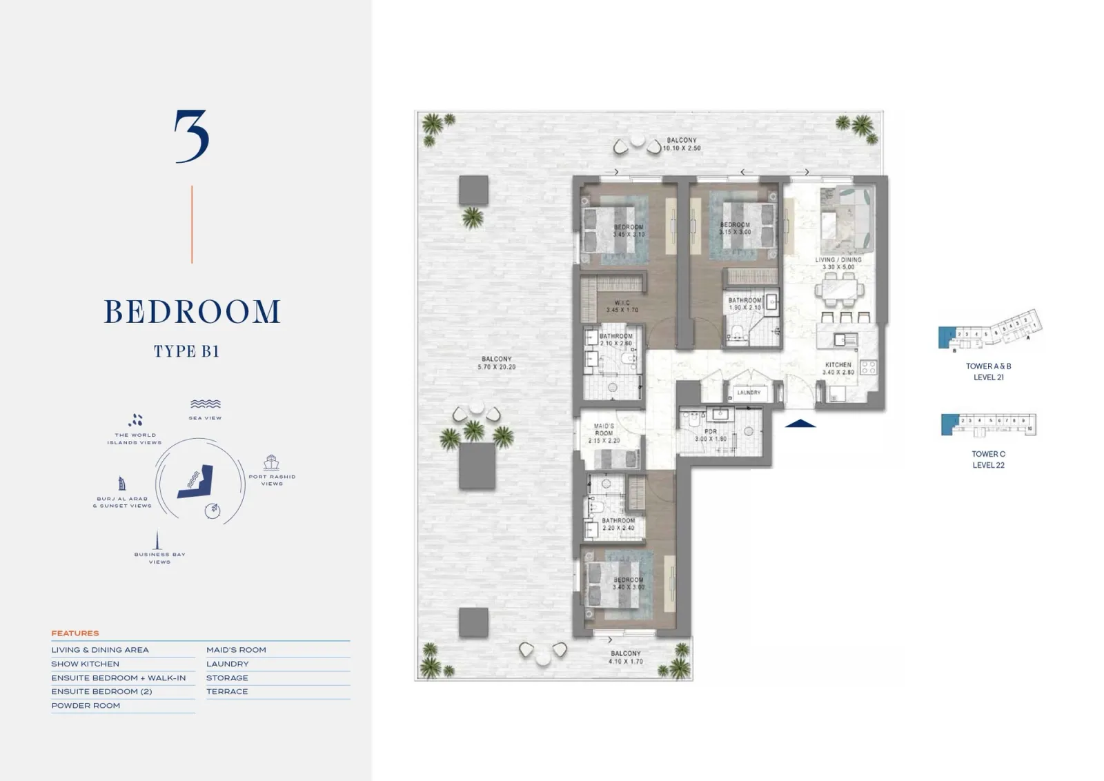 Floor plan for Type B1