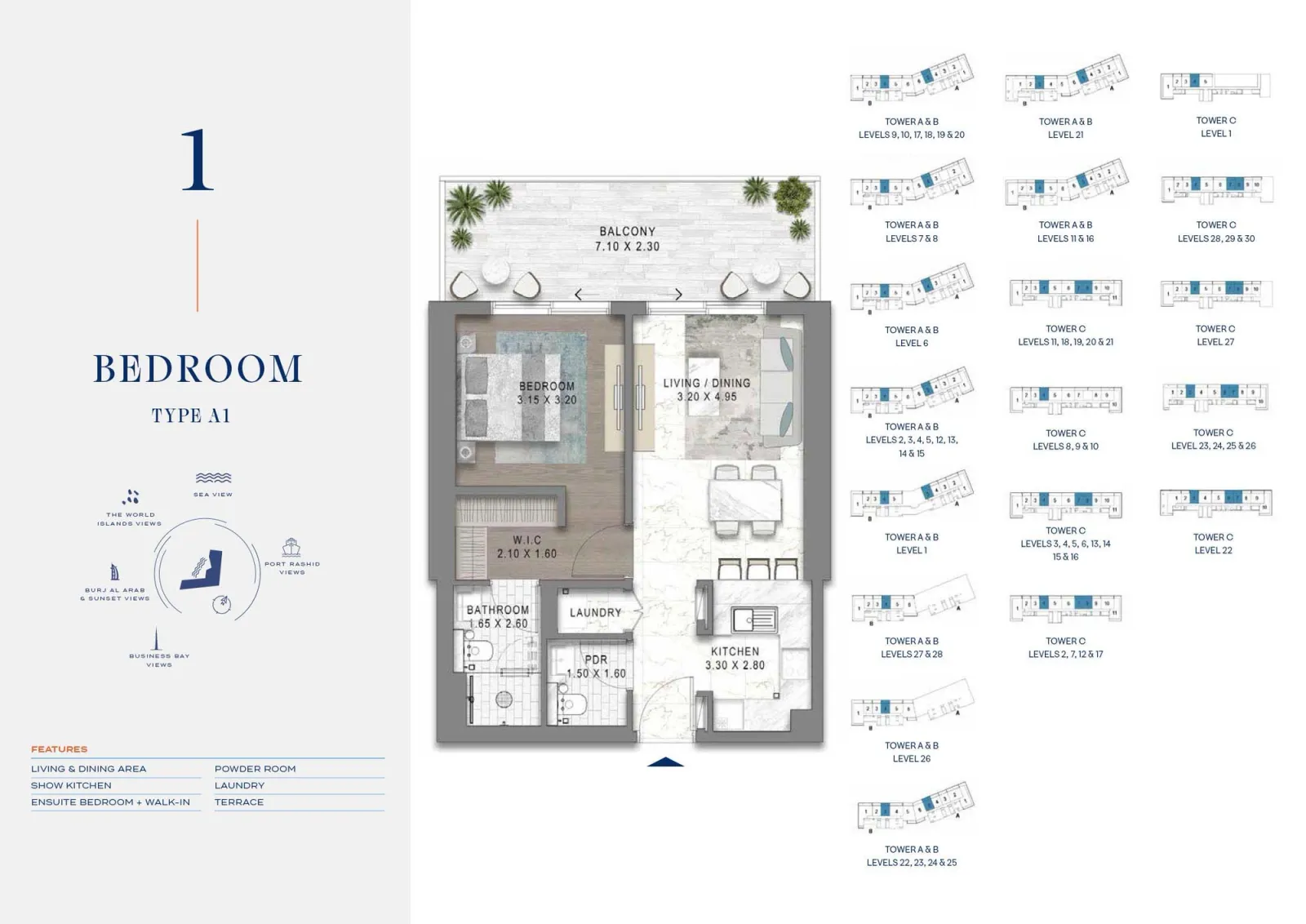 Floor plan for Type A1