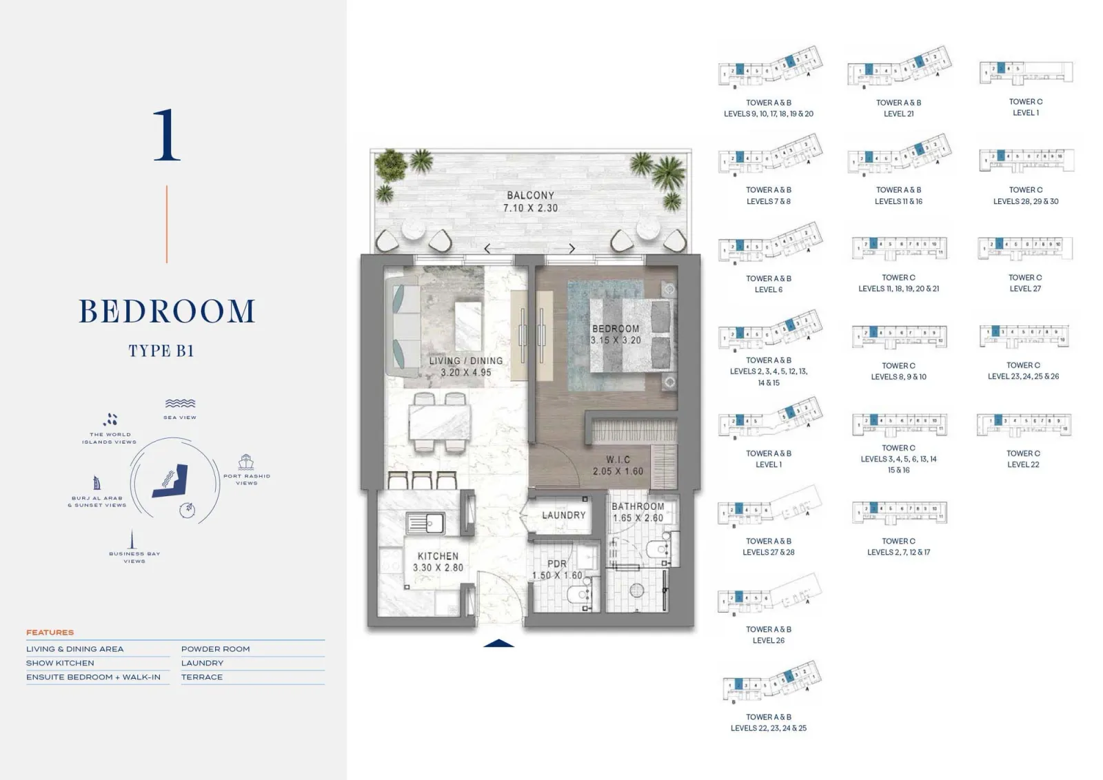 Floor plan for Type B1