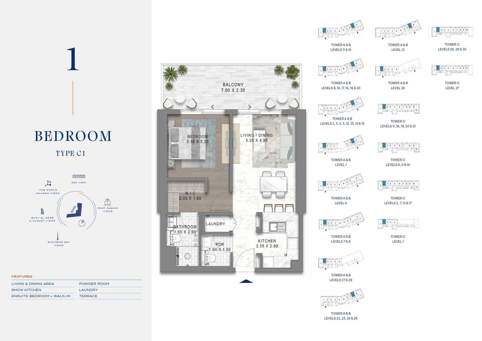 Floor plan for Type C1