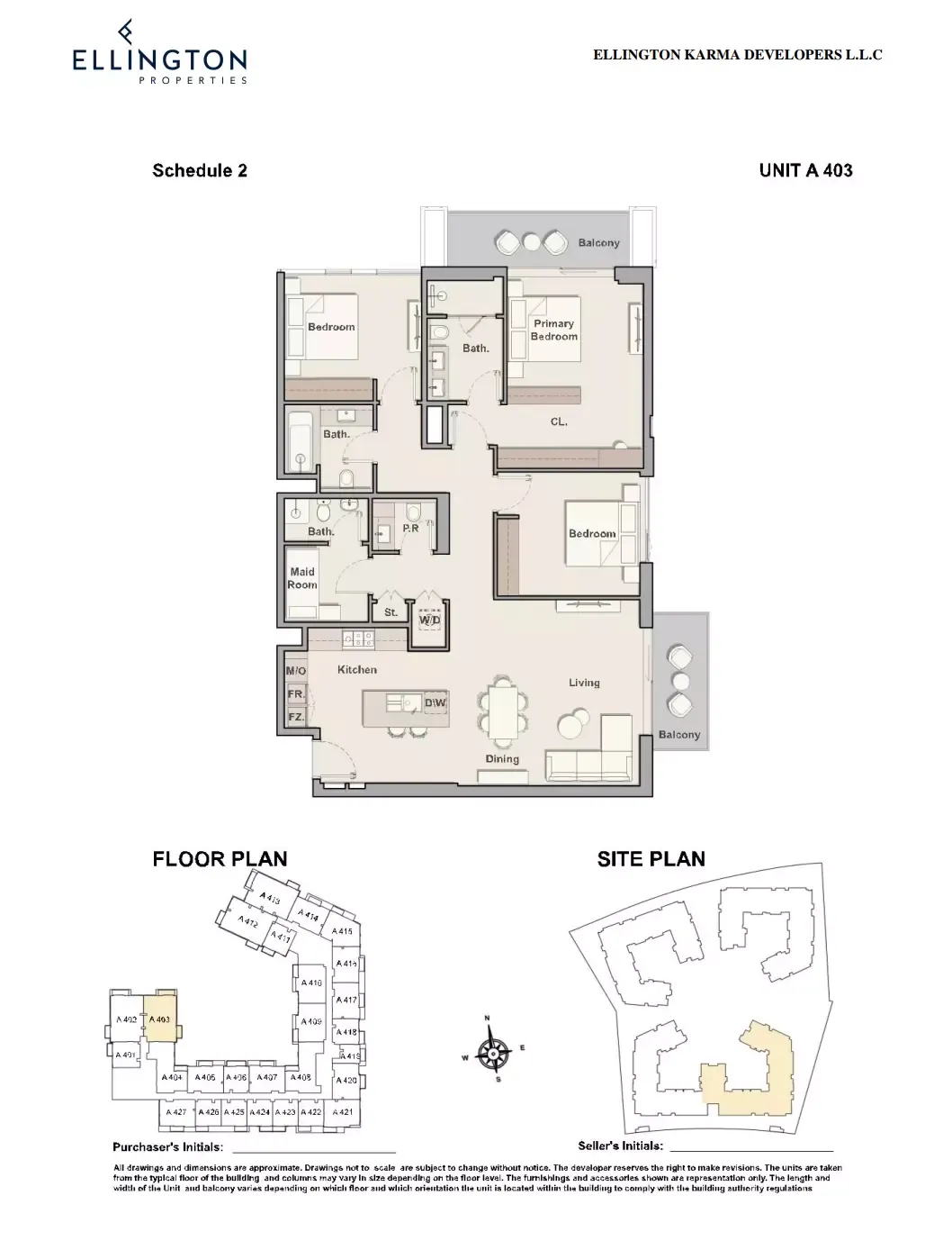 Floor plan for 3 Beds