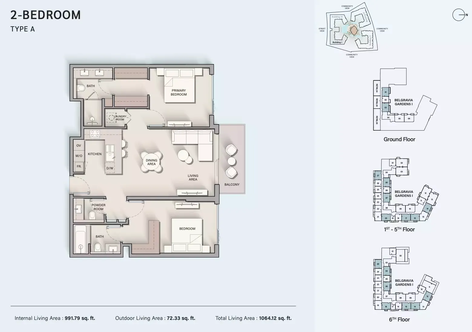 Floor plan for 2 Beds