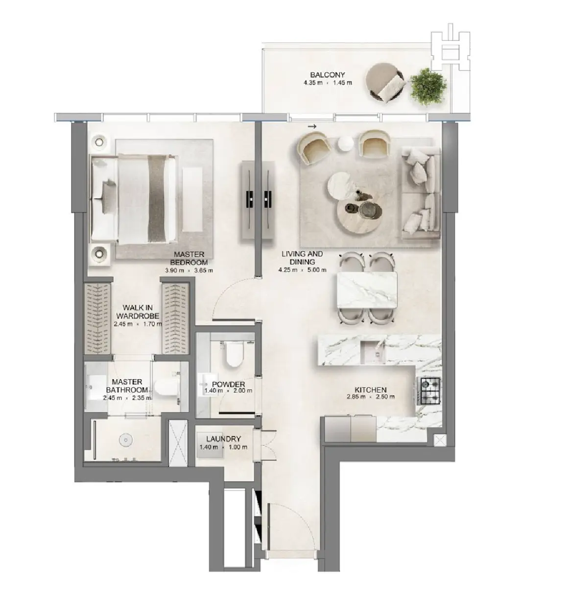 Floor plan for Type B1