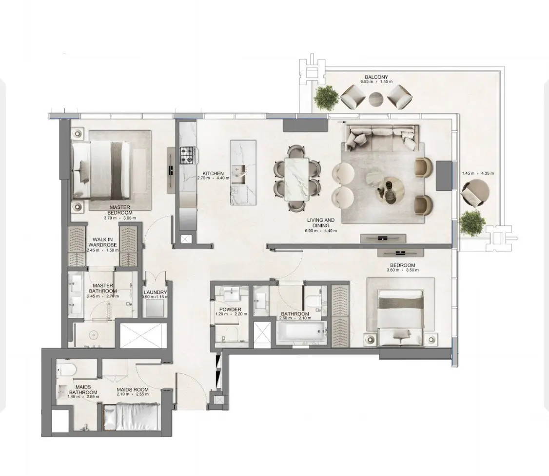 Floor plan for Type A1