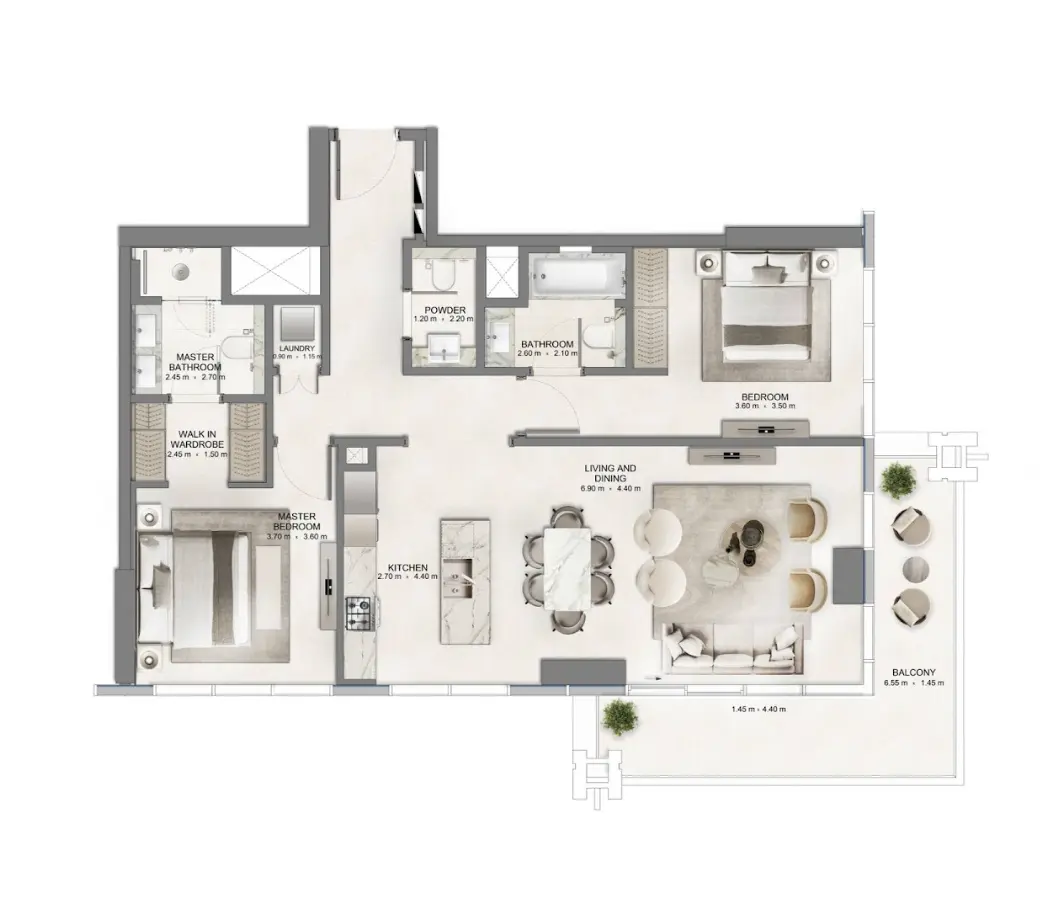 Floor plan for Type AM