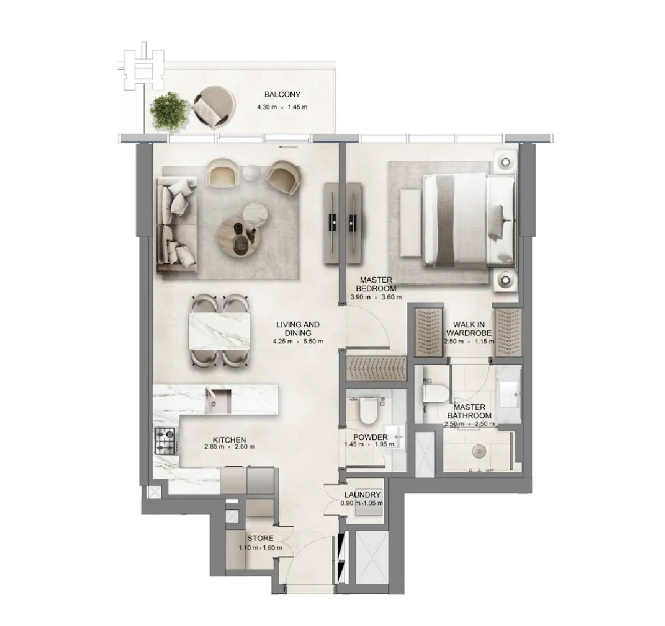Floor plan for Type AM