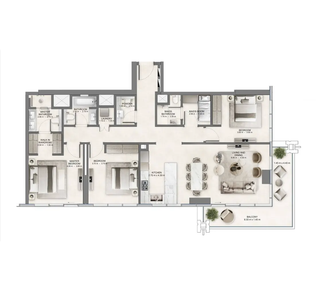 Floor plan for Type AM