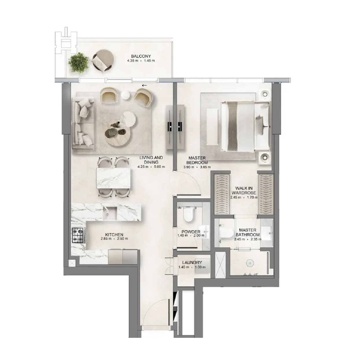 Floor plan for Type B1M
