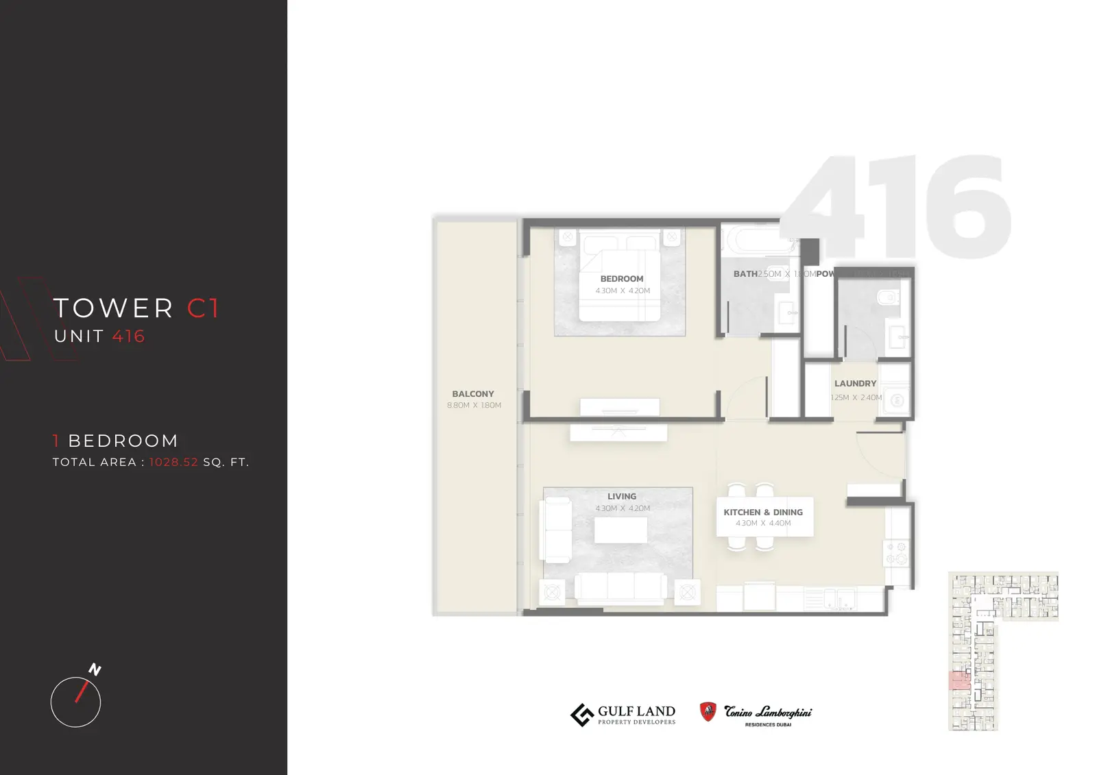 Floor plan for Type 416