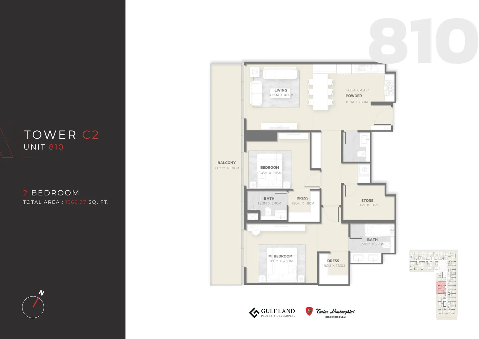 Floor plan for Type 810