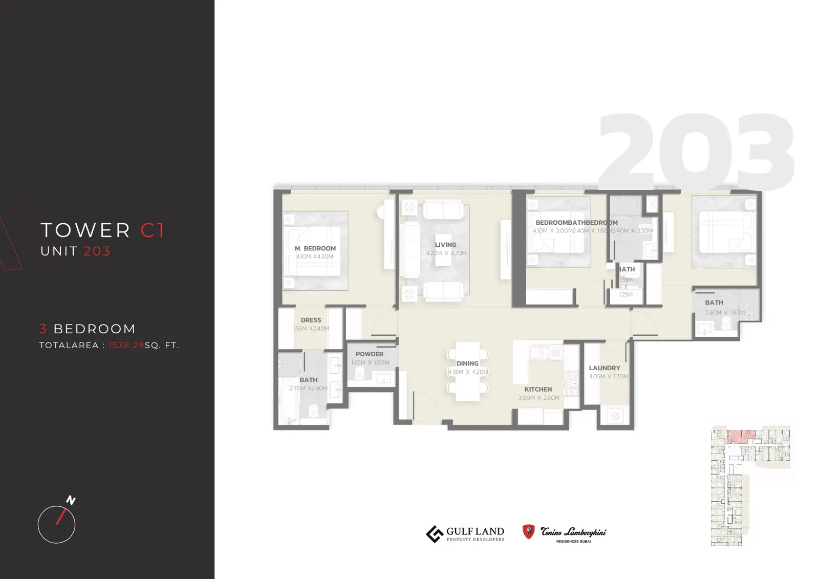 Floor plan for Type 203
