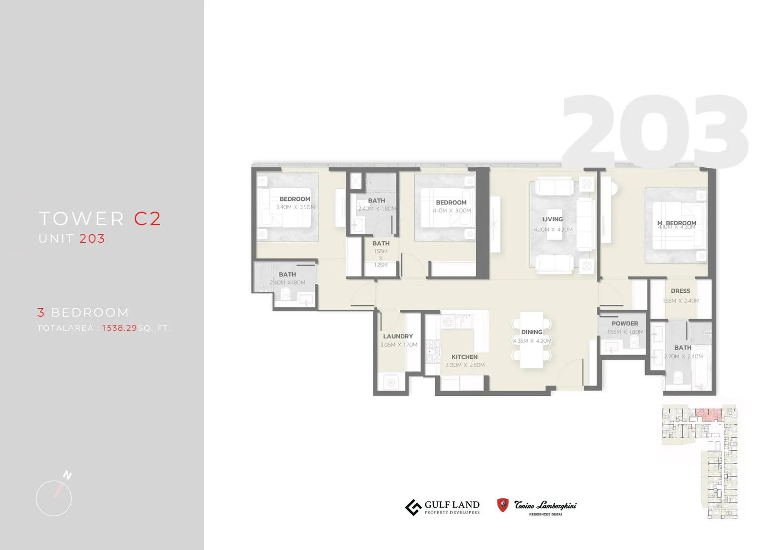 Floor plan for Type 203