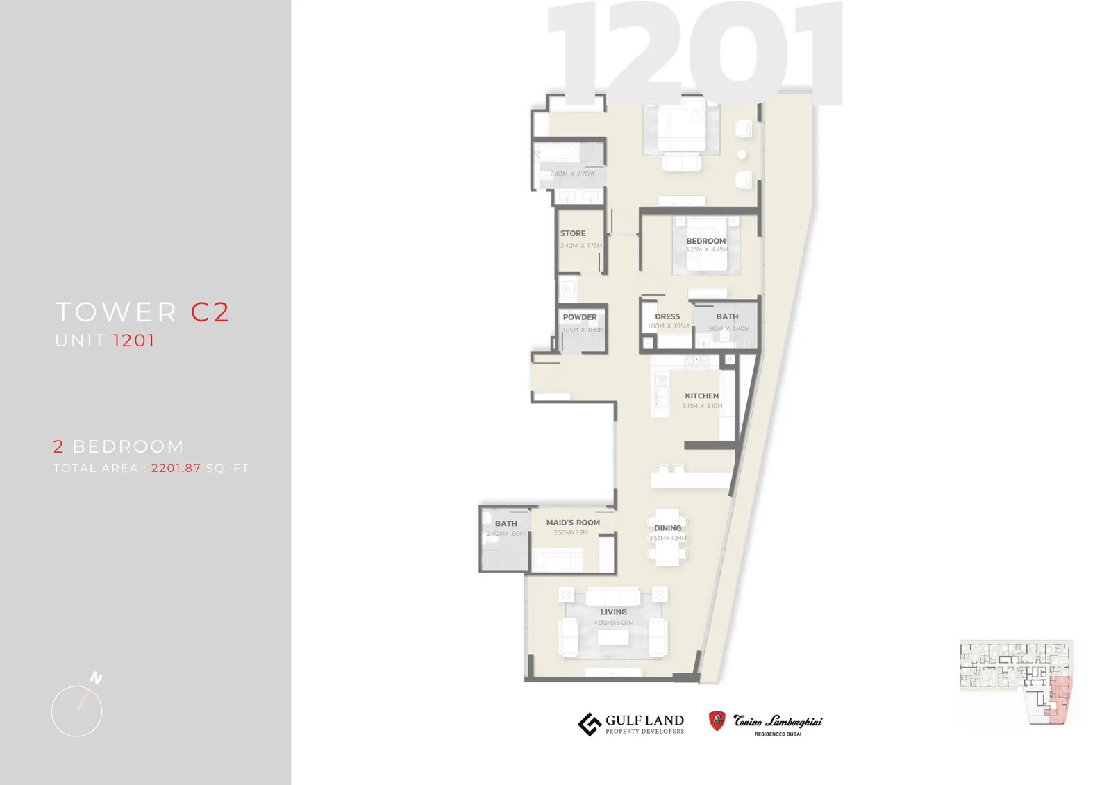 Floor plan for Type 1201