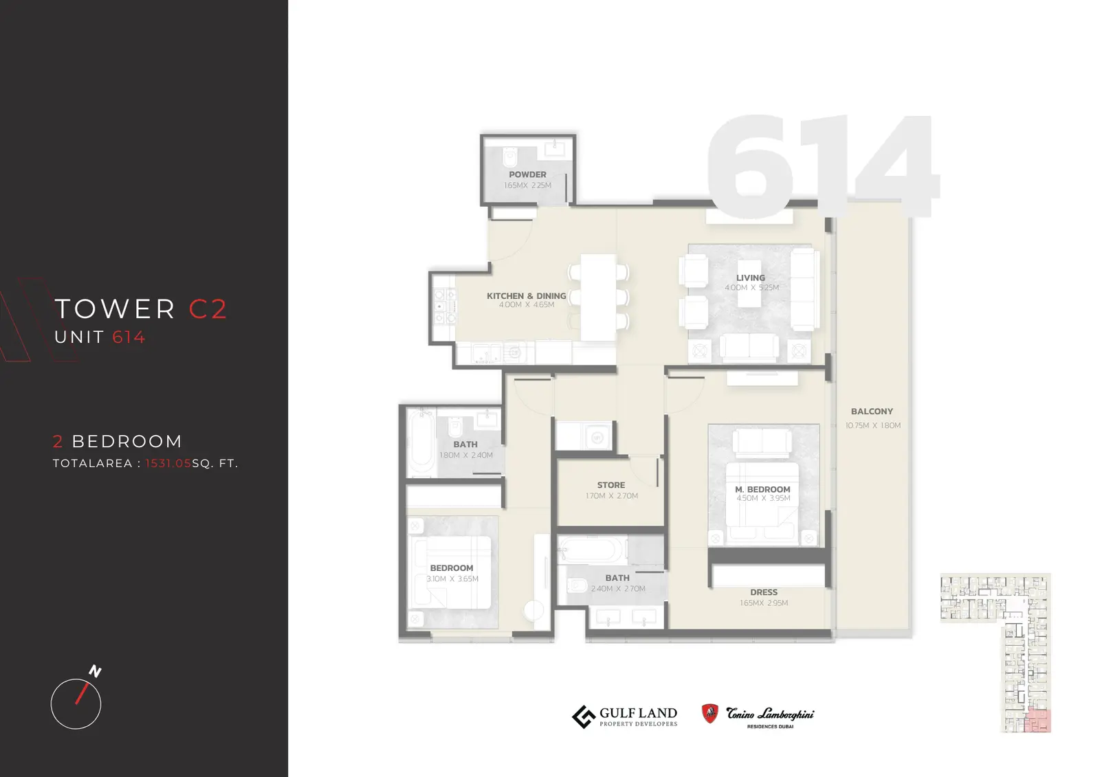Floor plan for Type 614