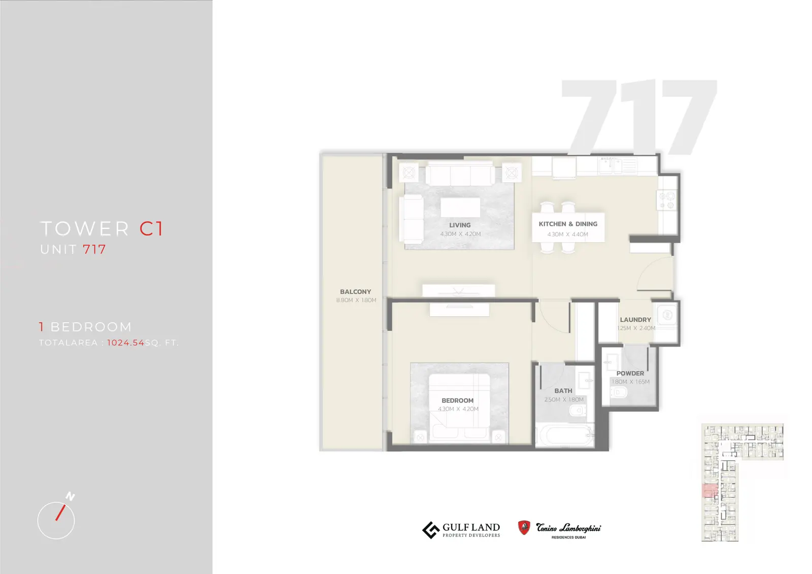 Floor plan for Type 717