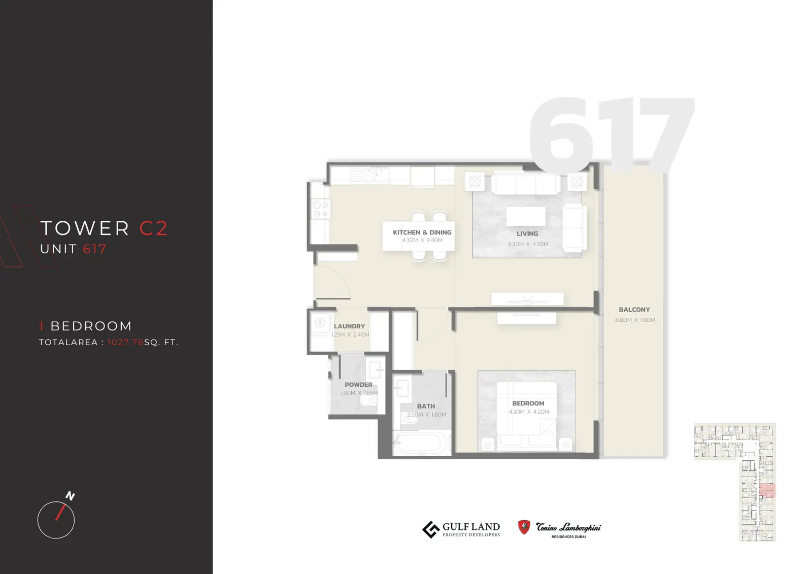 Floor plan for Unit 617