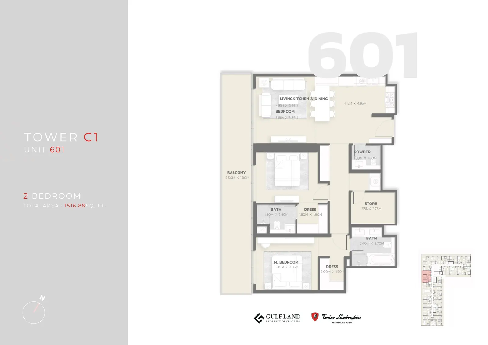 Floor plan for Type 601