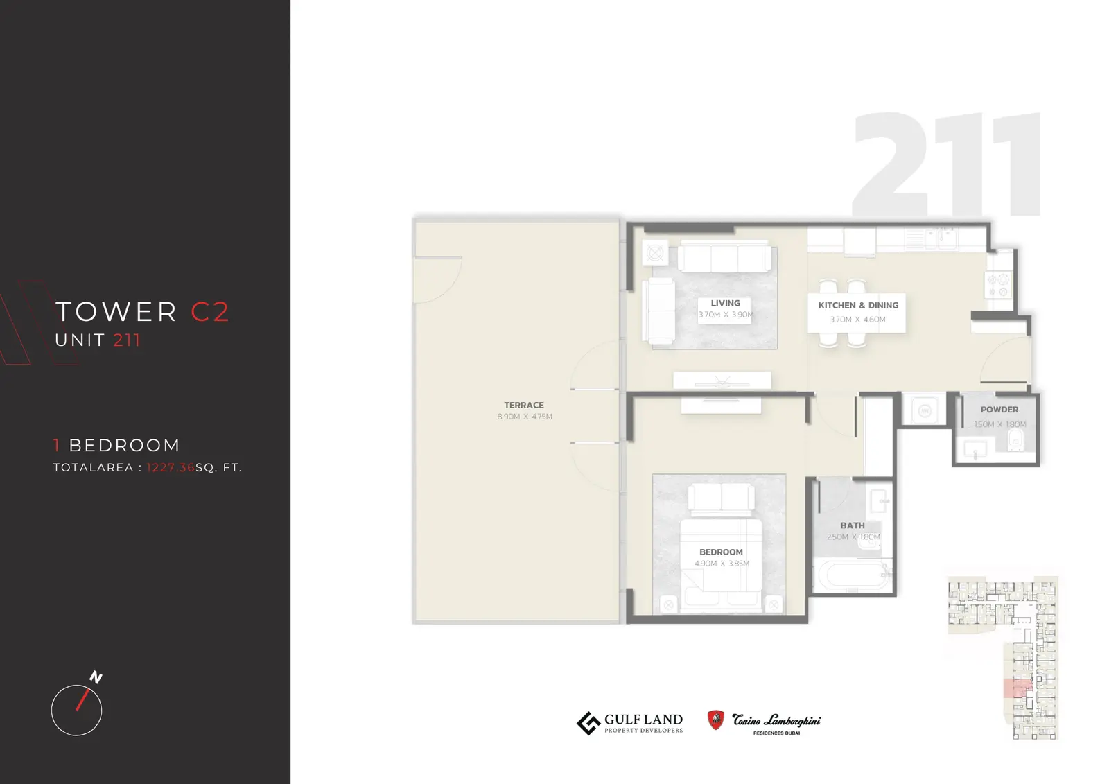 Floor plan for Type 211