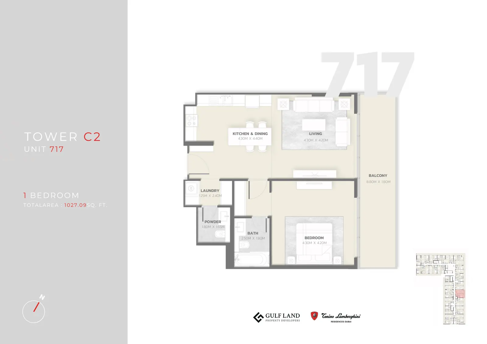 Floor plan for Unit 717
