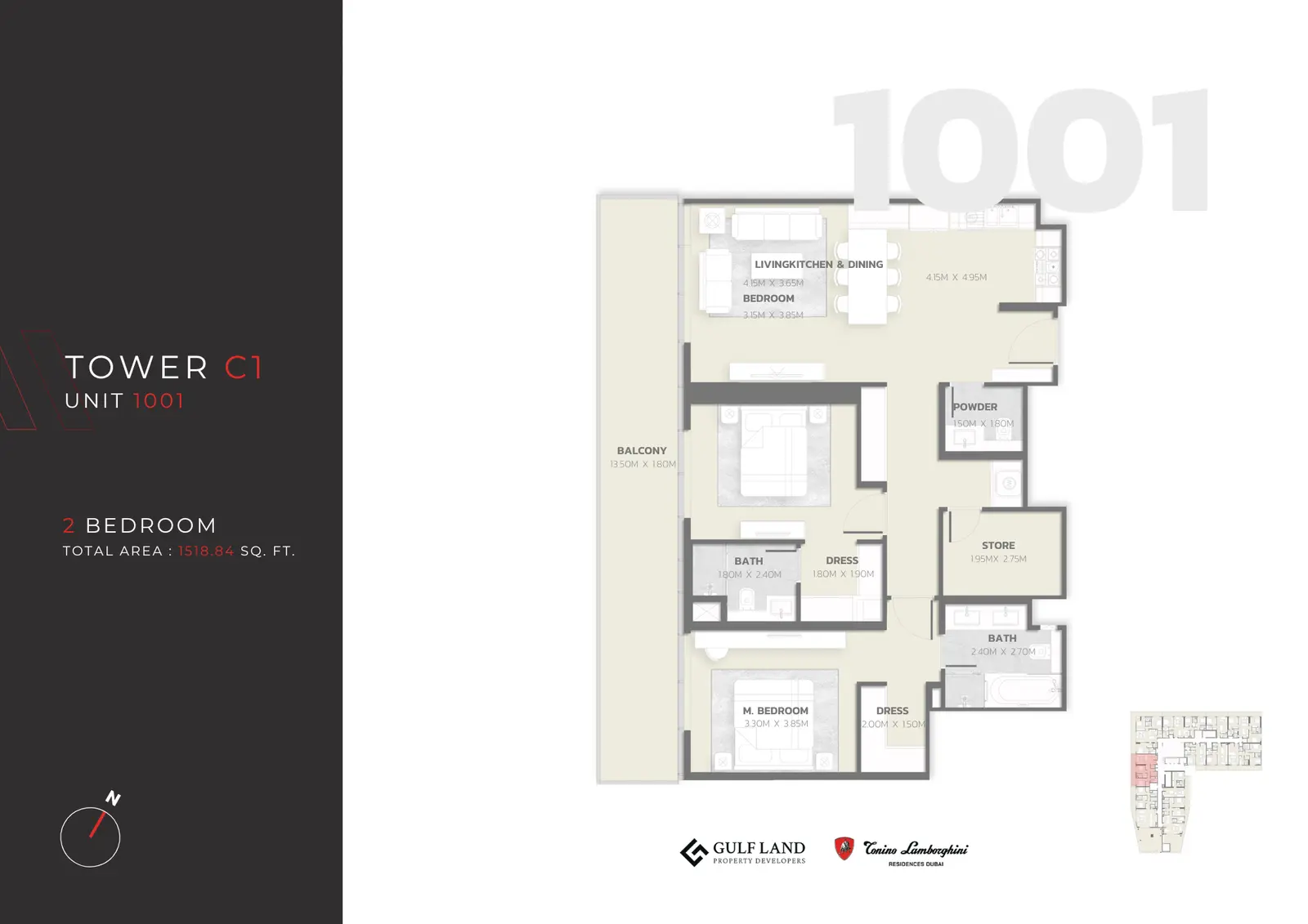 Floor plan for Type 1001