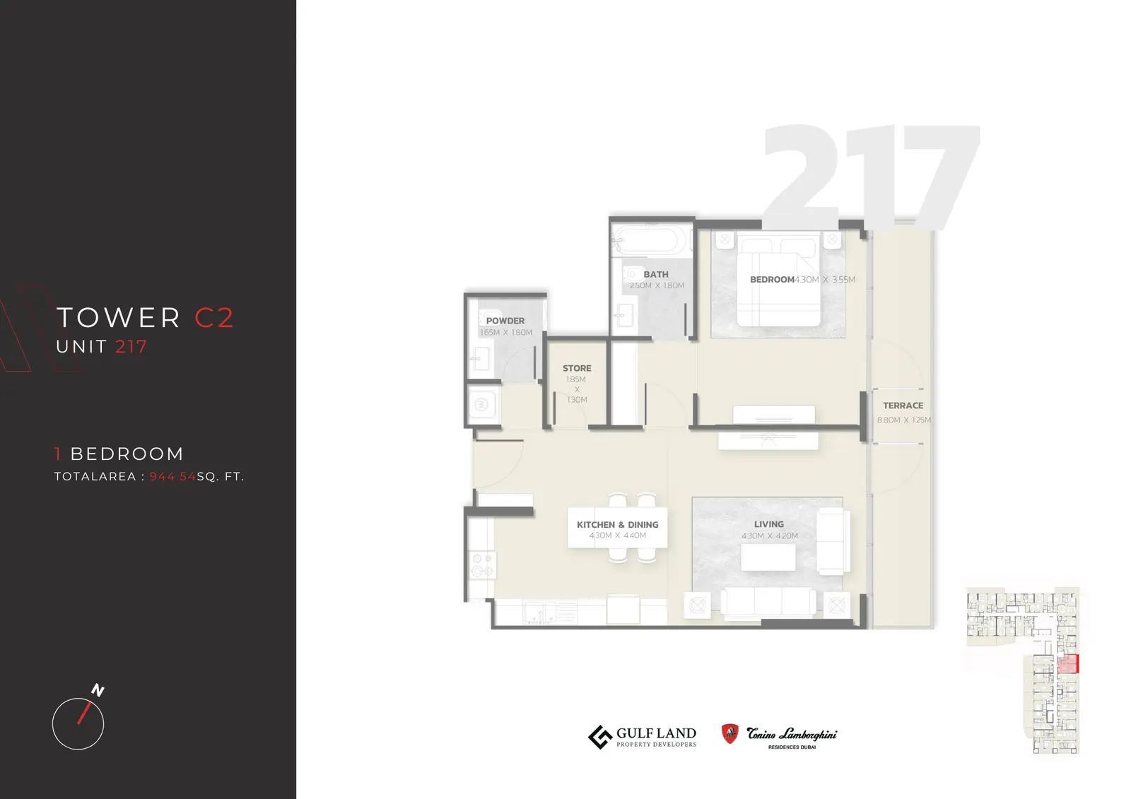 Floor plan for Type 217