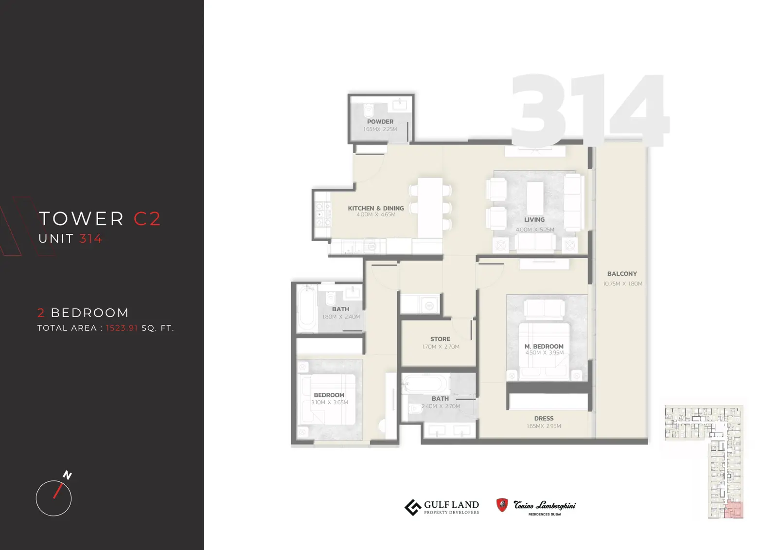 Floor plan for Type 314