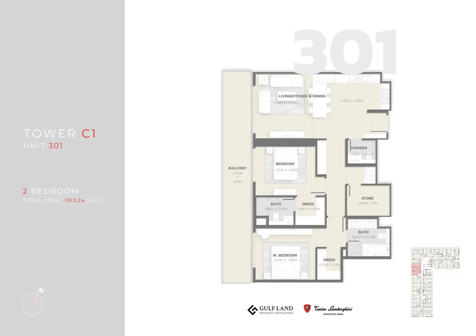 Floor plan for Type 301