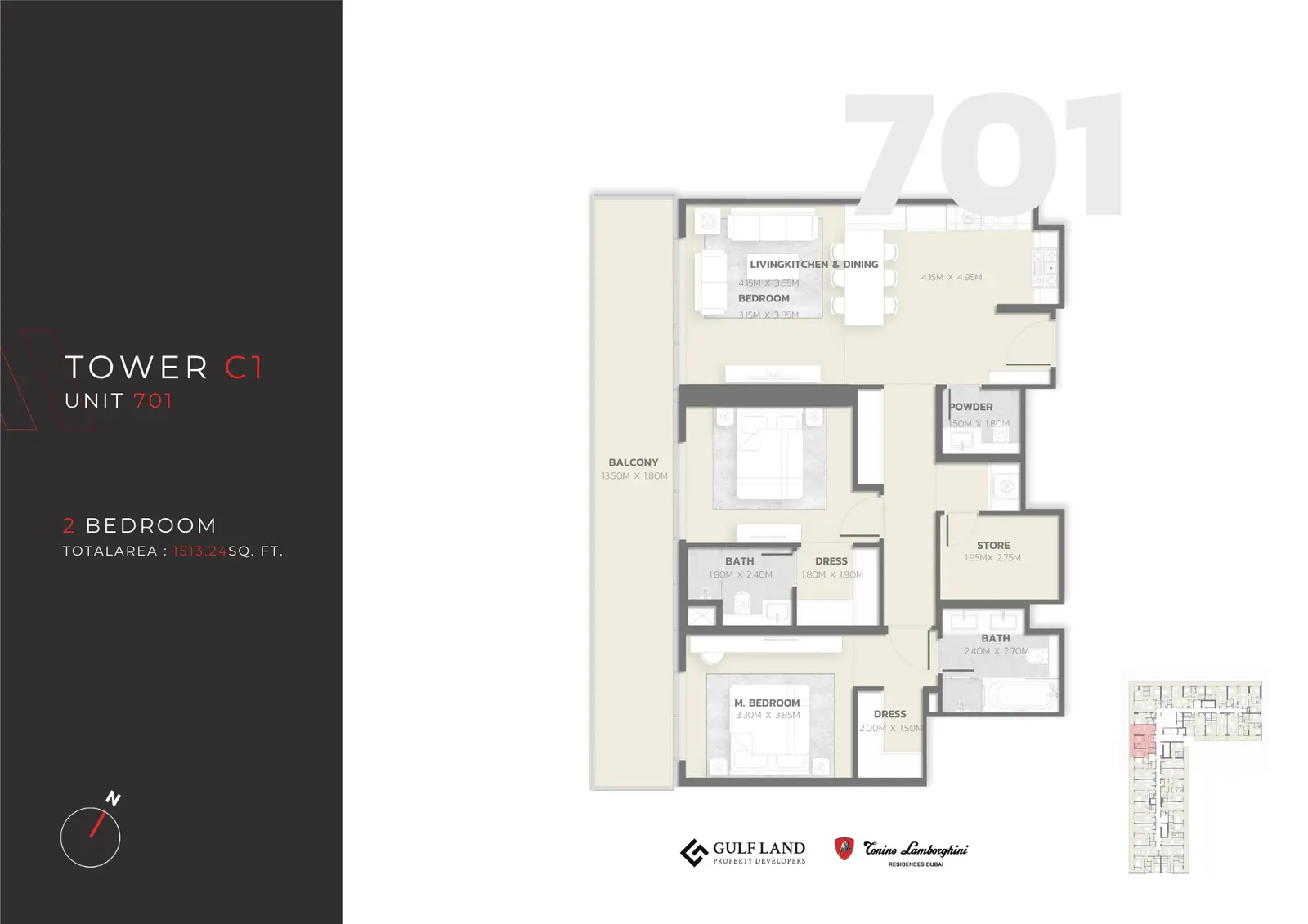 Floor plan for Type 701