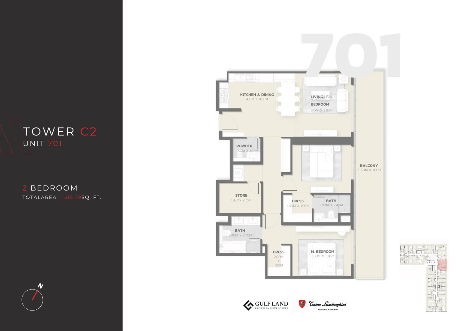 Floor plan for Type 701