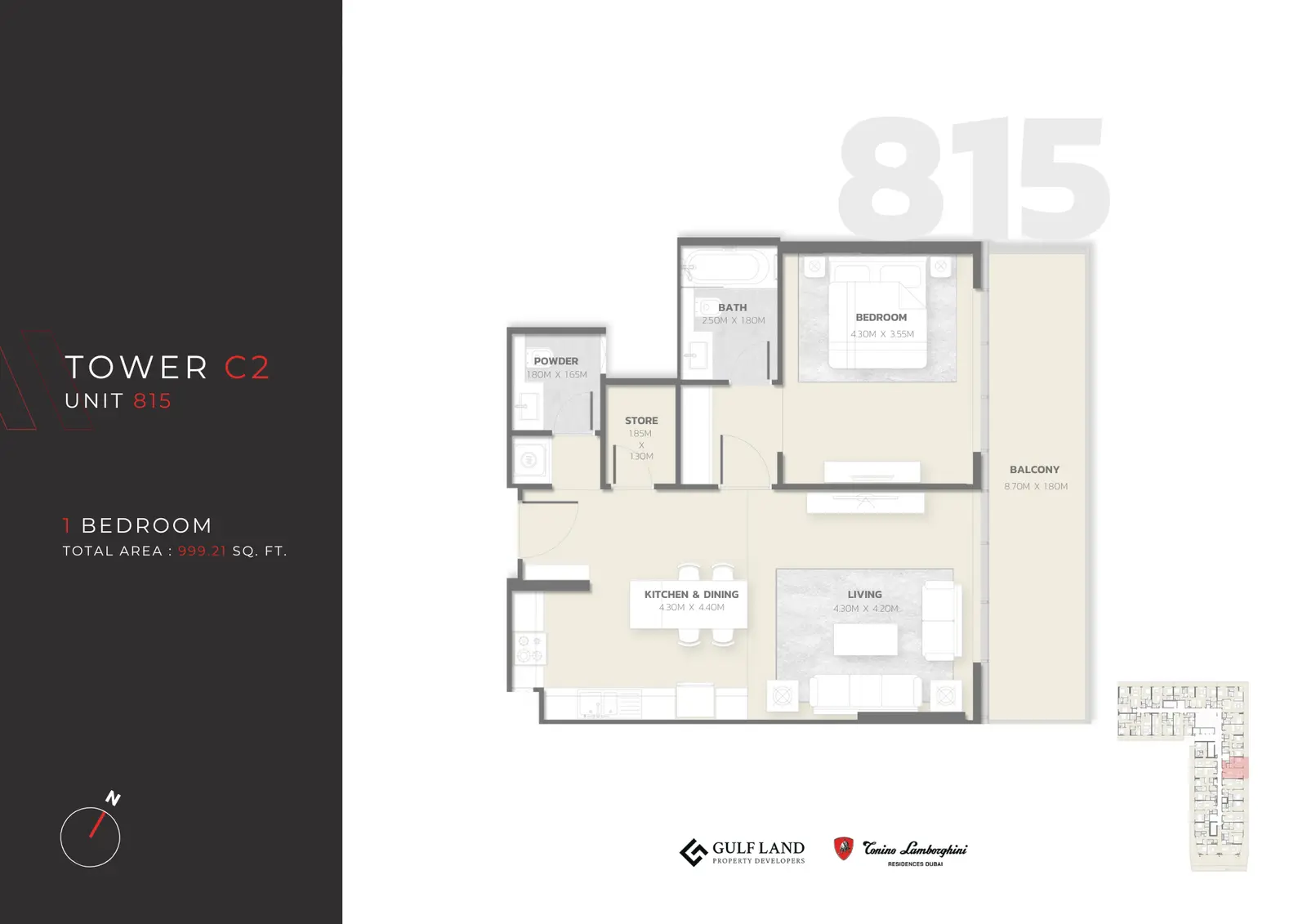 Floor plan for Unit 815