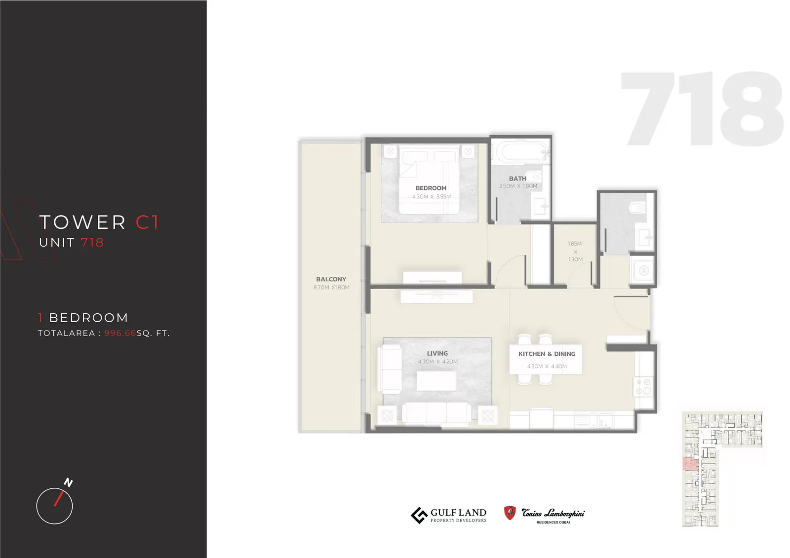 Floor plan for Type 718