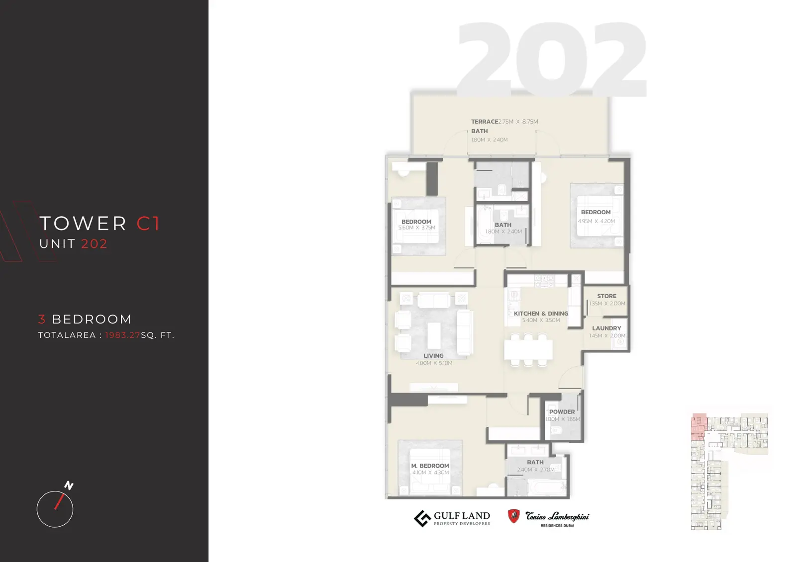 Floor plan for Type 202