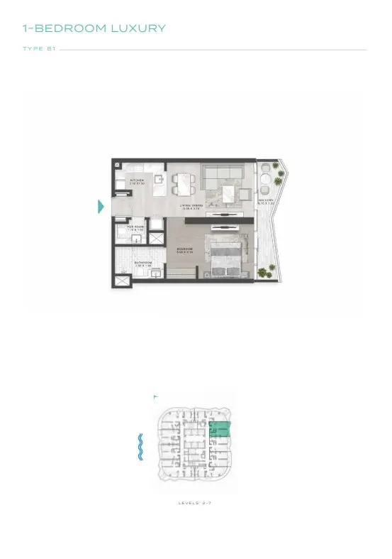Floor plan for Type B1