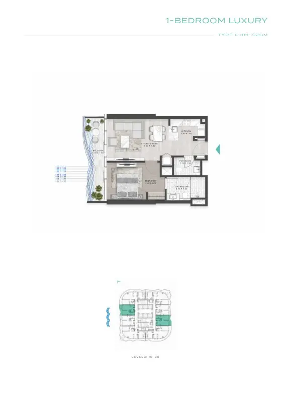 Floor plan for Type C11M-C20M