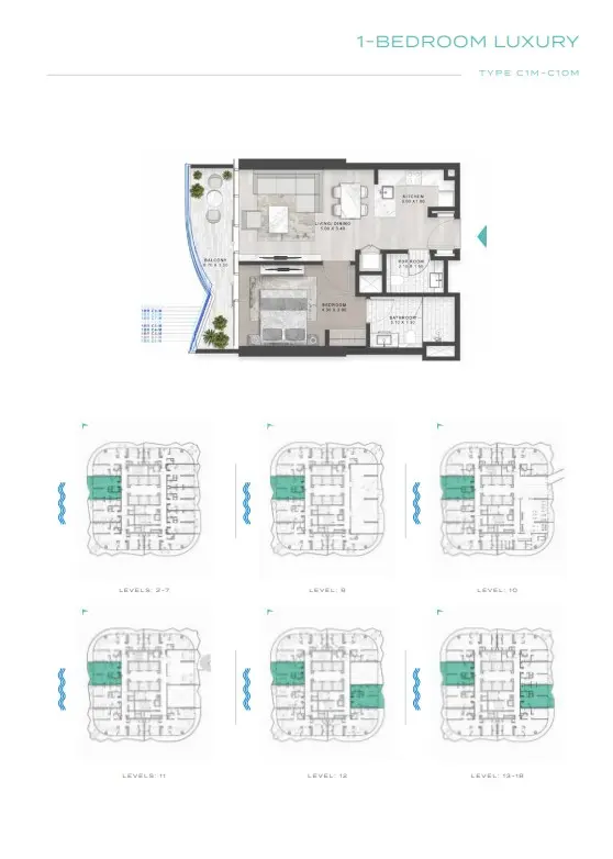 Floor plan for Type C1M-C10M