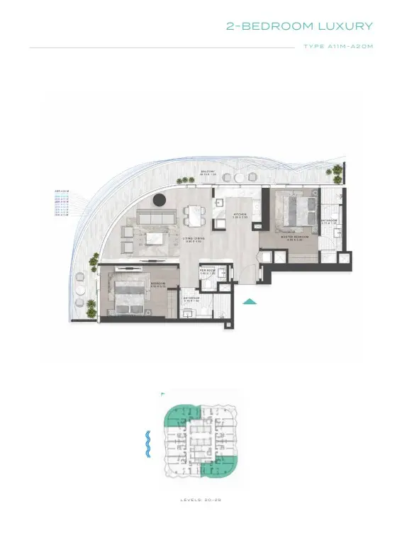 Floor plan for Type A11M-A20M