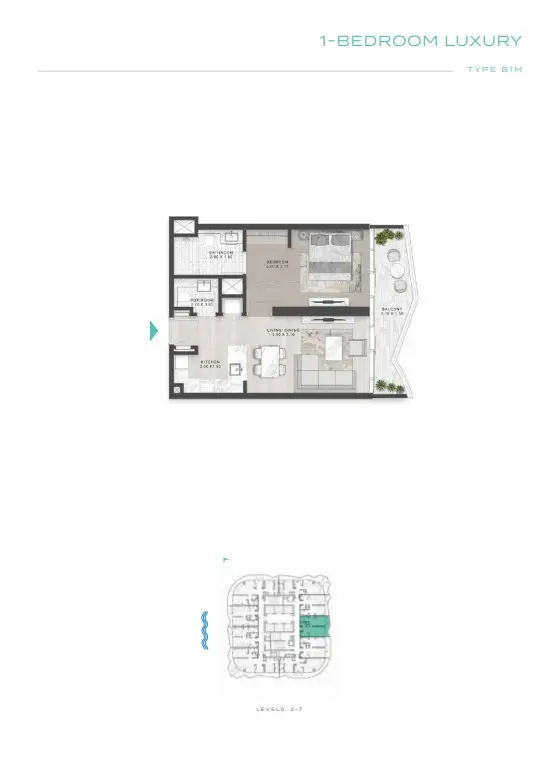 Floor plan for Type B1M