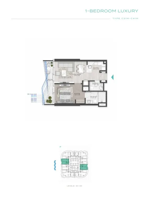 Floor plan for Type C31M-C41M