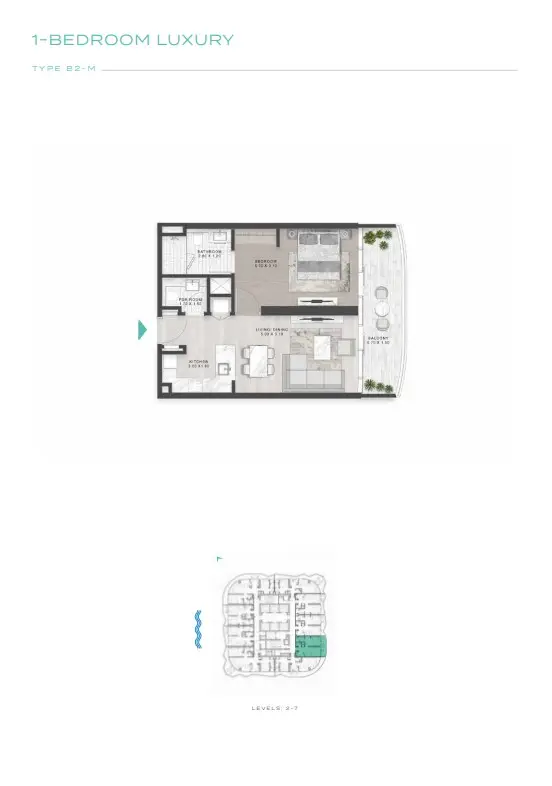 Floor plan for Type B2M