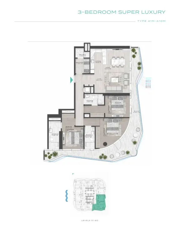 Floor plan for Type A1M-A10M