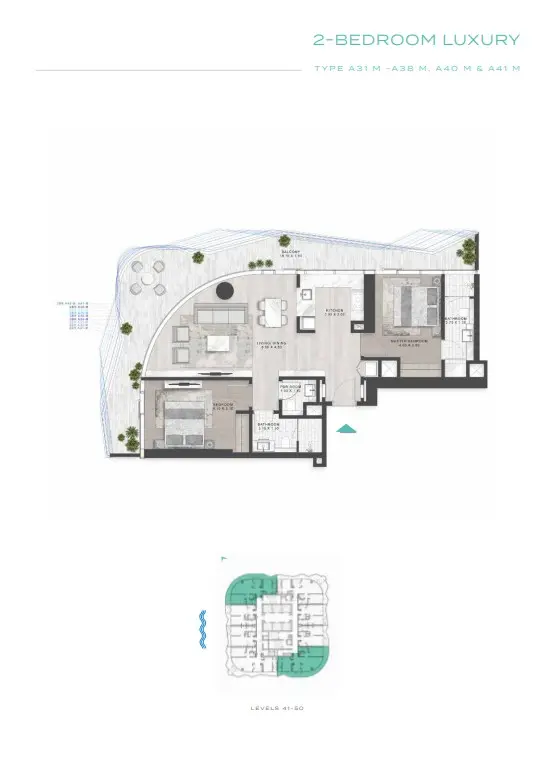 Floor plan for Type A31M-A38M