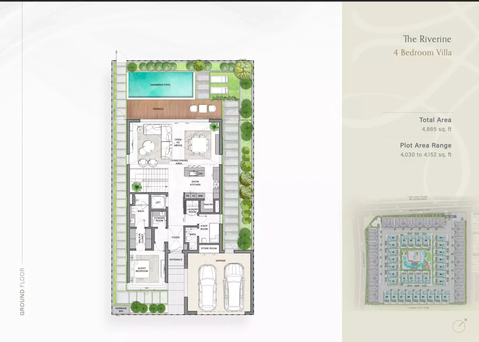Floor plan for The Reverine-B