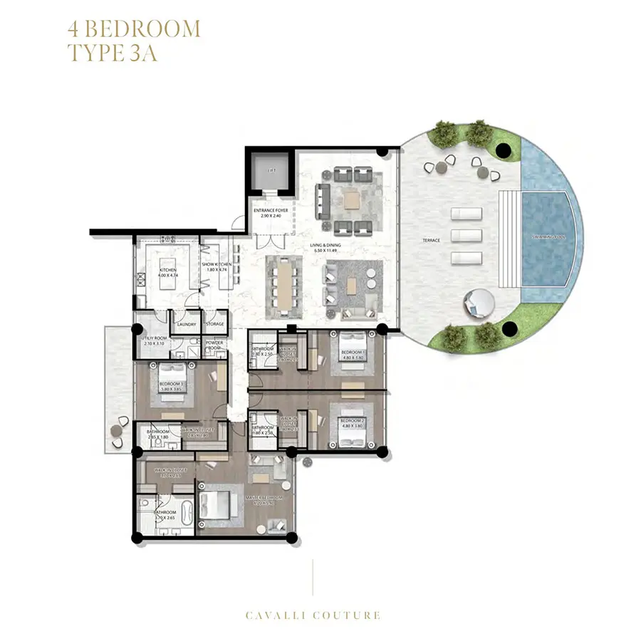 Floor plan for Type 3A