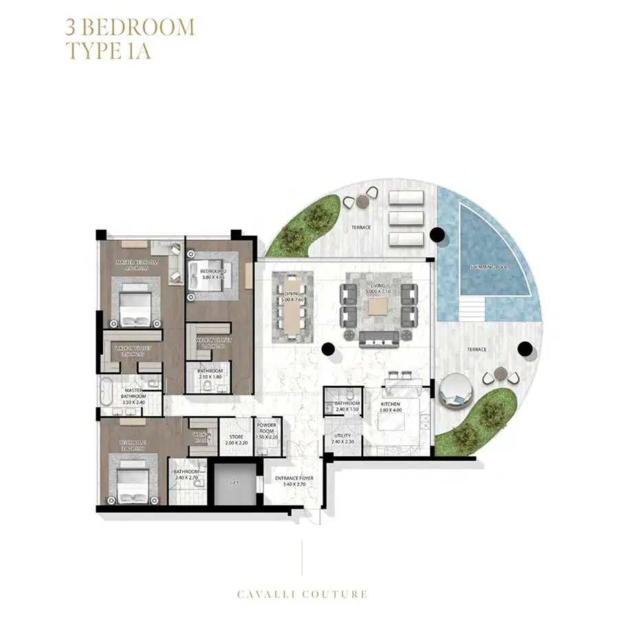 Floor plan for Type 1A