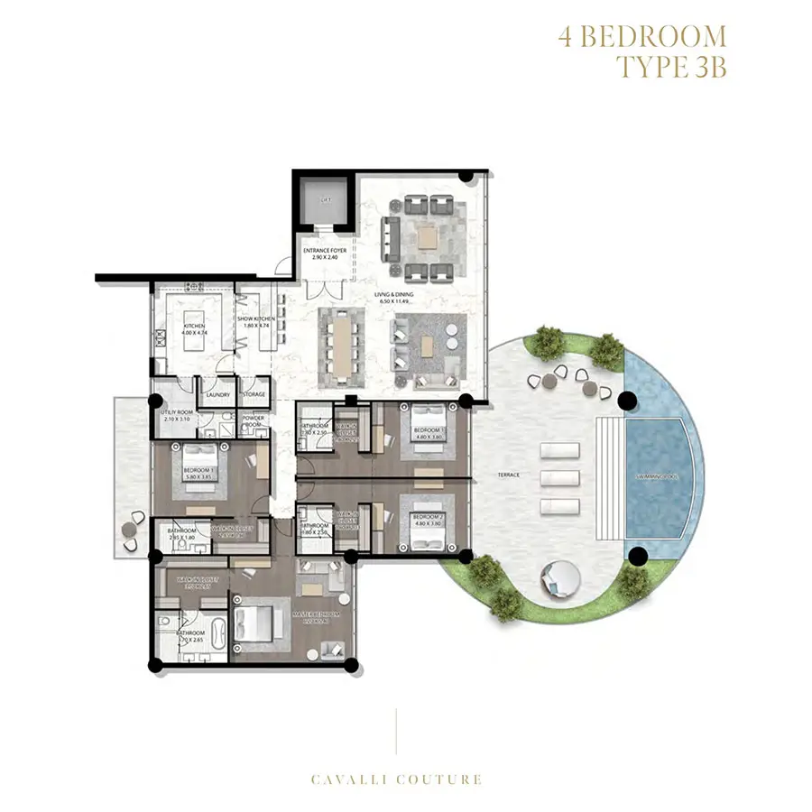 Floor plan for Type 3B