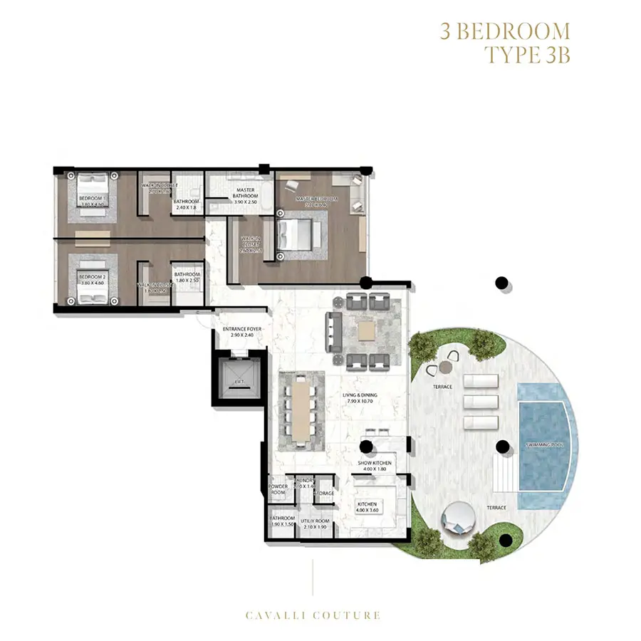 Floor plan for Type 3B